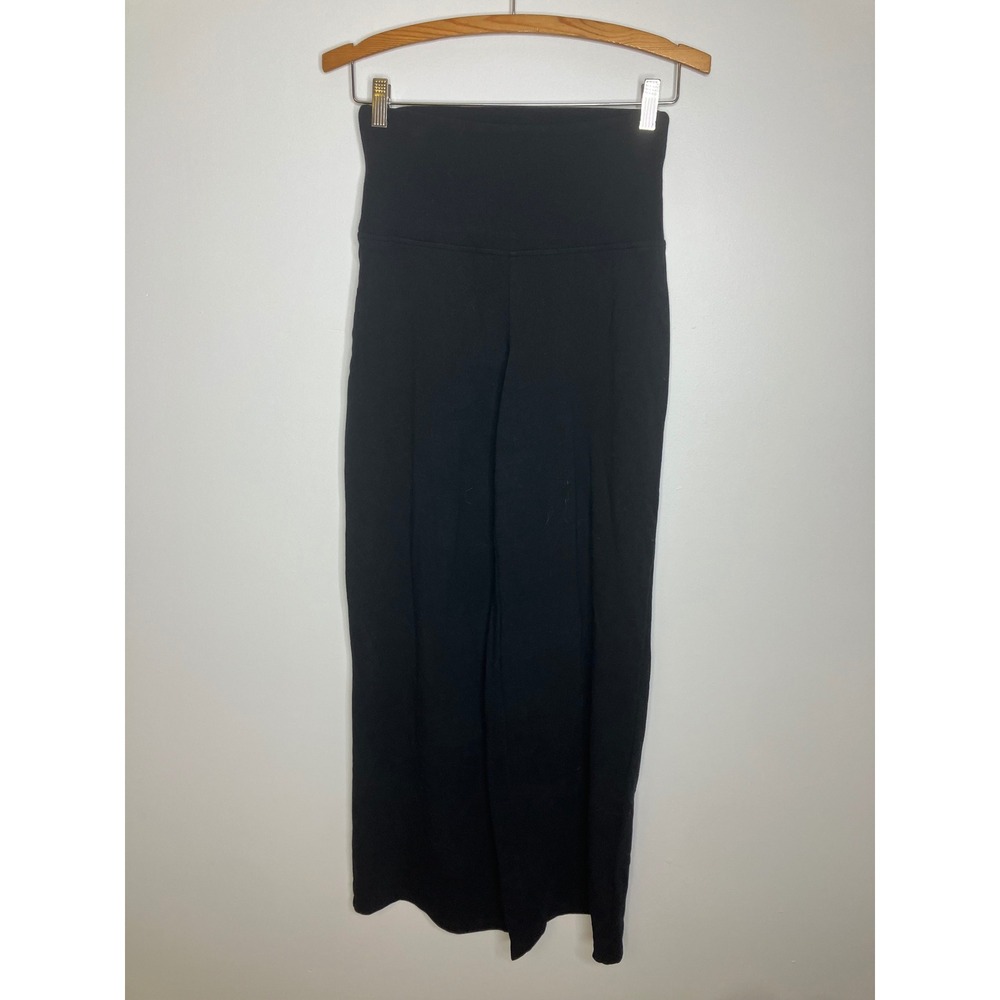 Sundays Logan Pants Womens Size S Black New Wide Leg High Waist Jersey lounge